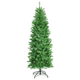 6 英尺 PVC 铰链预亮人造杉木铅笔圣诞树，带 150 盏灯 - 6 英尺 6 Feet PVC Hinged Pre-lit Artificial Fir Pencil Christmas Tree with 150 Lights-6 ft