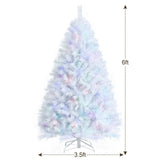 6 英尺人造圣诞树，树枝尖端呈彩虹色 6 Feet Artificial Christmas Tree with Iridescent Branch Tips