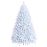 7 英尺白色虹彩金属丝人造圣诞树，带金属支架 7 Feet White Iridescent Tinsel Artificialâ€‚Christmas Tree with Metal Stand