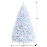 7 英尺白色虹彩金属丝人造圣诞树，带金属支架 7 Feet White Iridescent Tinsel Artificialâ€‚Christmas Tree with Metal Stand