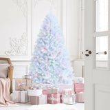 7 英尺白色虹彩金属丝人造圣诞树，带金属支架 7 Feet White Iridescent Tinsel Artificialâ€‚Christmas Tree with Metal Stand