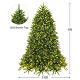 带 LED 灯的优质铰接人造杉木圣诞树 - 6 英尺 Premium Hinged Artificial Fir Christmas Tree with LED Lights-6 ft