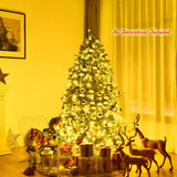 带 LED 灯的优质铰接人造杉木圣诞树 - 6 英尺 Premium Hinged Artificial Fir Christmas Tree with LED Lights-6 ft