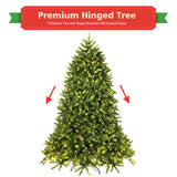 带 LED 灯的优质铰接人造杉木圣诞树 - 6 英尺 Premium Hinged Artificial Fir Christmas Tree with LED Lights-6 ft