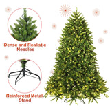 带 LED 灯的优质铰接人造杉木圣诞树 - 6 英尺 Premium Hinged Artificial Fir Christmas Tree with LED Lights-6 ft