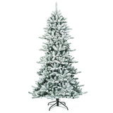 7 英尺雪植纤细人造圣诞枞树 7 Feet Snow Flocked Slim Artificial Christmas Fir Tree