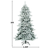 7 英尺雪植纤细人造圣诞枞树 7 Feet Snow Flocked Slim Artificial Christmas Fir Tree