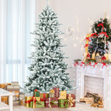 7 英尺雪植纤细人造圣诞枞树 7 Feet Snow Flocked Slim Artificial Christmas Fir Tree