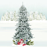 7 英尺雪植纤细人造圣诞枞树 7 Feet Snow Flocked Slim Artificial Christmas Fir Tree