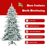 7 英尺雪植纤细人造圣诞枞树 7 Feet Snow Flocked Slim Artificial Christmas Fir Tree