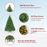 6 英尺预亮 PVC 人造卡罗莱纳松树，带 LED 灯 6 Feet Pre-Lit PVC Artificial Carolina Pine Tree with LED Lights