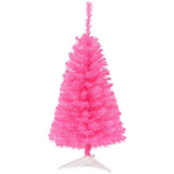 3 英尺优质人造圣诞迷你树，带支架-粉色 3 ft Premium Artificial Christmas Mini Tree with Stand-Pink