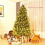 7.5 英尺人造杉木圣诞树，带 LED 灯和 1968 年树枝尖 7.5 Feet Artificial Fir Christmas Tree with LED Lights and 1968 Branch Tips