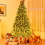 7.5 英尺人造杉木圣诞树，带 LED 灯和 1968 年树枝尖 7.5 Feet Artificial Fir Christmas Tree with LED Lights and 1968 Branch Tips