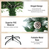 5 / 6 / 7.5 英尺人造铅笔圣诞树带松果 5 / 6 / 7.5 Feet Artificial Pencil Christmas Tree with Pine Cones