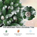 5 / 6 / 7.5 英尺人造铅笔圣诞树带松果 5 / 6 / 7.5 Feet Artificial Pencil Christmas Tree with Pine Cones