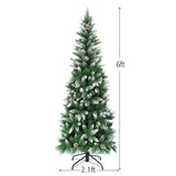 5 / 6 / 7.5 英尺人造铅笔圣诞树带松果 5 / 6 / 7.5 Feet Artificial Pencil Christmas Tree with Pine Cones