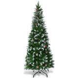 5 / 6 / 7.5 英尺人造铅笔圣诞树带松果 5 / 6 / 7.5 Feet Artificial Pencil Christmas Tree with Pine Cones