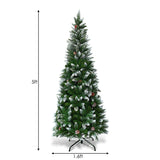 5 / 6 / 7.5 英尺人造铅笔圣诞树带松果 5 / 6 / 7.5 Feet Artificial Pencil Christmas Tree with Pine Cones