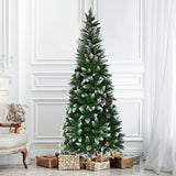 5 / 6 / 7.5 英尺人造铅笔圣诞树带松果 5 / 6 / 7.5 Feet Artificial Pencil Christmas Tree with Pine Cones