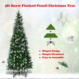 5 / 6 / 7.5 英尺人造铅笔圣诞树带松果 5 / 6 / 7.5 Feet Artificial Pencil Christmas Tree with Pine Cones