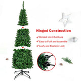 人造国脚嘉湖杉铅笔圣诞树 - 6.5 英尺 Artificial National Foot Kingswood Fir Pencil Christmas Tree-6.5ft