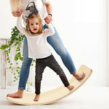 木质摇摆平衡板儿童带毛毡层-自然色 Wooden Wobble Balance Board Kids with Felt Layer-Natural