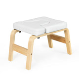 瑜伽头倒立木凳带PVC垫-白色 Yoga Headstand Wood Stool with PVC Pads-White