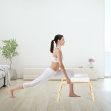 瑜伽头倒立木凳带PVC垫-白色 Yoga Headstand Wood Stool with PVC Pads-White