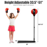 带可调节支架和拳击手套的儿童沙袋 Kids Punching Bag with Adjustable Stand and Boxing Gloves