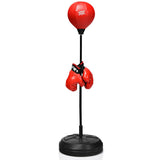 可调节高度的沙袋，带支架和拳击手套，适合成人和儿童 Adjustable Height Punching Bag with Stand Plus Boxing Gloves for Both Adults and Kids