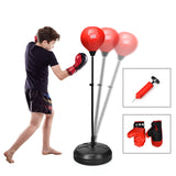 可调节高度的沙袋，带支架和拳击手套，适合成人和儿童 Adjustable Height Punching Bag with Stand Plus Boxing Gloves for Both Adults and Kids