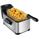 3.2 夸脱带定时器电动不锈钢油炸锅 3.2 Quart Electric Stainless Steel Deep Fryer with Timer