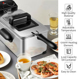 3.2 夸脱带定时器电动不锈钢油炸锅 3.2 Quart Electric Stainless Steel Deep Fryer with Timer