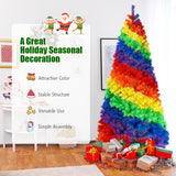 7 英尺人造铰链传统圣诞树，带金属支架 7 Feet Artificial Hinged Traditional Christmas Tree with Metal Stand