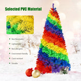 7 英尺人造铰链传统圣诞树，带金属支架 7 Feet Artificial Hinged Traditional Christmas Tree with Metal Stand