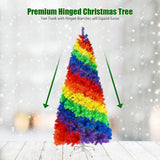 7 英尺人造铰链传统圣诞树，带金属支架 7 Feet Artificial Hinged Traditional Christmas Tree with Metal Stand