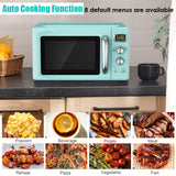 0.9 立方英尺复古台面紧凑型微波炉-绿色 0.9 Cu.ft Retro Countertop Compact Microwave Oven-Green