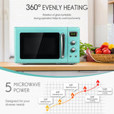 0.9 立方英尺复古台面紧凑型微波炉-绿色 0.9 Cu.ft Retro Countertop Compact Microwave Oven-Green