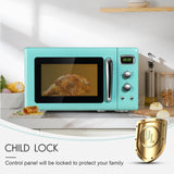 0.9 立方英尺复古台面紧凑型微波炉-绿色 0.9 Cu.ft Retro Countertop Compact Microwave Oven-Green