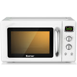 0.9 立方英尺复古台面紧凑型微波炉-白色 0.9 Cu.ft Retro Countertop Compact Microwave Oven-White