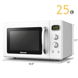 0.9 立方英尺复古台面紧凑型微波炉-白色 0.9 Cu.ft Retro Countertop Compact Microwave Oven-White