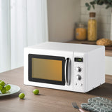 0.9 立方英尺复古台面紧凑型微波炉-白色 0.9 Cu.ft Retro Countertop Compact Microwave Oven-White