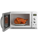 0.9 立方英尺复古台面紧凑型微波炉-白色 0.9 Cu.ft Retro Countertop Compact Microwave Oven-White