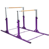 儿童双单杠体操训练双杠可调节-紫色 Kids Double Horizontal Bars Gymnastic Training Parallel Bars Adjustable-Purple