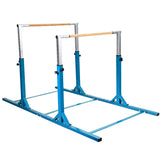 儿童双单杠体操训练双杠可调节-蓝色 Kids Double Horizontal Bars Gymnastic Training Parallel Bars Adjustable-Blue