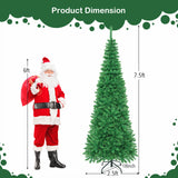 人造国脚嘉湖杉木铅笔圣诞树 - 7.5 英尺 Artificial National Foot Kingswood Fir Pencil Christmas Tree-7.5 ft