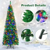 人造国脚嘉湖杉木铅笔圣诞树 - 7.5 英尺 Artificial National Foot Kingswood Fir Pencil Christmas Tree-7.5 ft