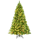 6.5 英尺预亮铰链圣诞树，带 LED 灯 6.5 Feet Pre-lit Hinged Christmas Tree with LED Lights