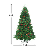 6.5 英尺预亮铰链圣诞树，带 LED 灯 6.5 Feet Pre-lit Hinged Christmas Tree with LED Lights